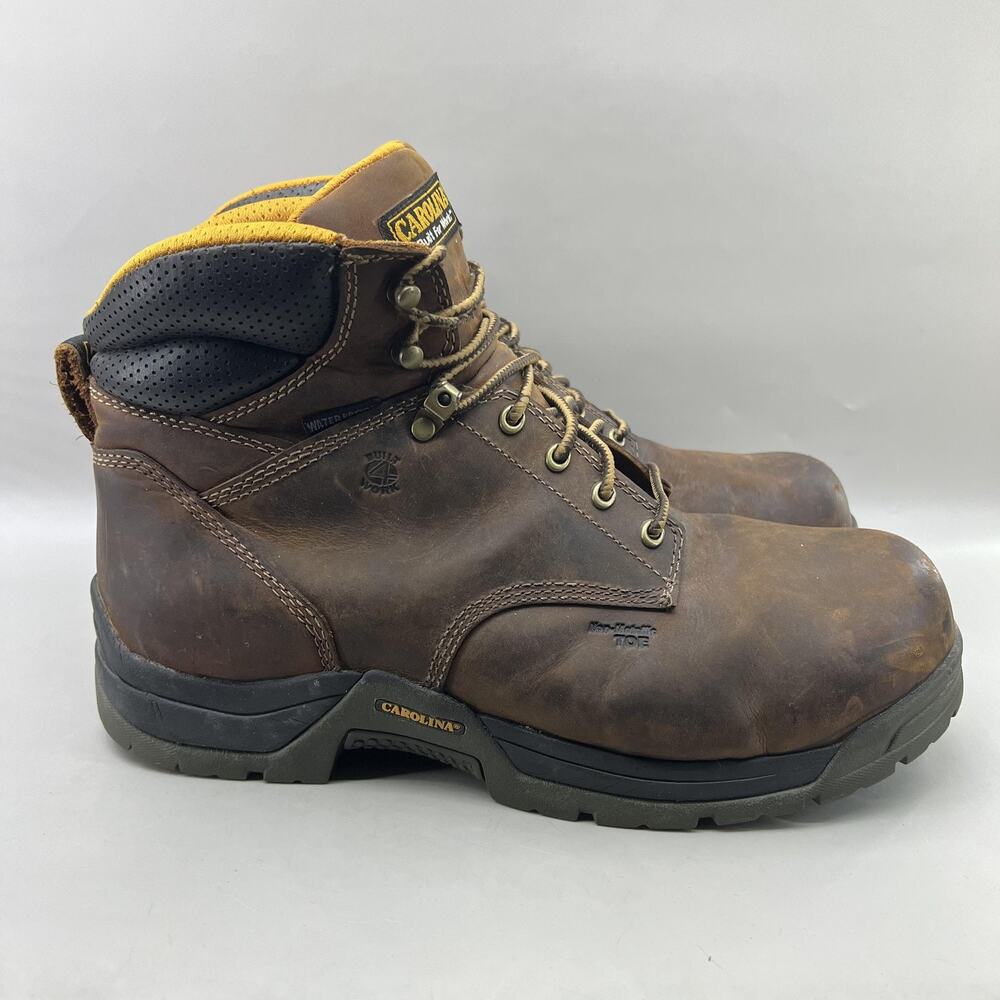 Carolina 6" Waterproof Composite Toe Work Boots Men Size 14 4E Brown Mid Shoes